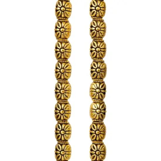 Gold Carved Flower Tube Beads, 10mm by Bead Landing&trade; {1}