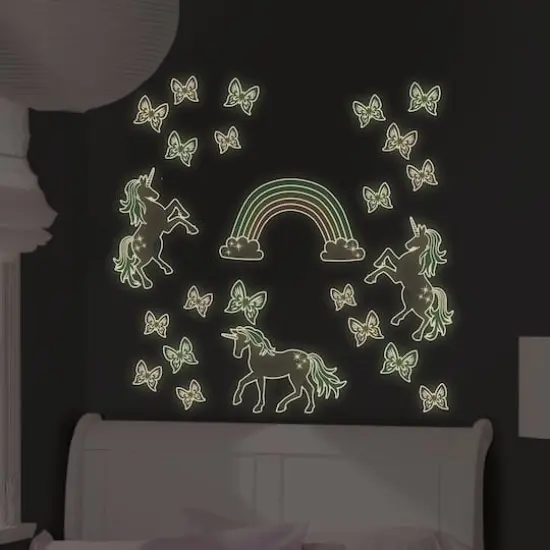 WallPops Enchanting Unicorns Glow in the Dark Wall Art Kit {5}