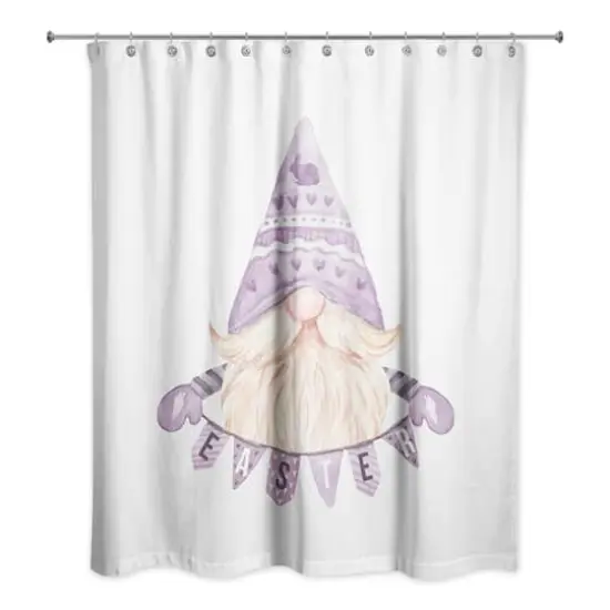 Easter Gnome Banner Shower Curtain 71" x 74" Shower Curtain {1}