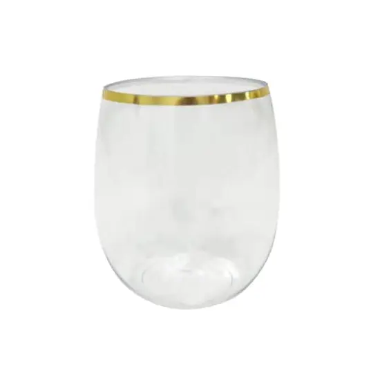 Gold Rim Stemless Wine Glasses, 8ct. by Celebrate It&trade; {1}