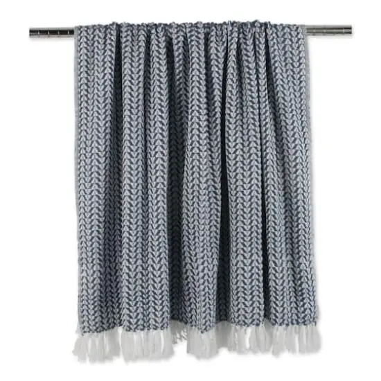 DII&reg; French Blue Arrowhead Woven Throw {7}