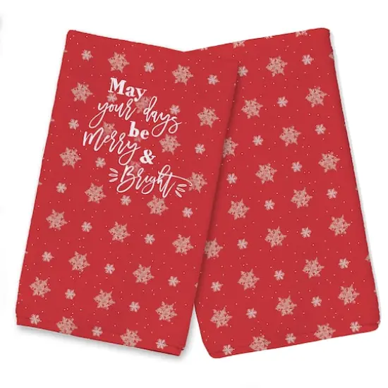 Red Snowflake Pattern Tea Towel Set {1}