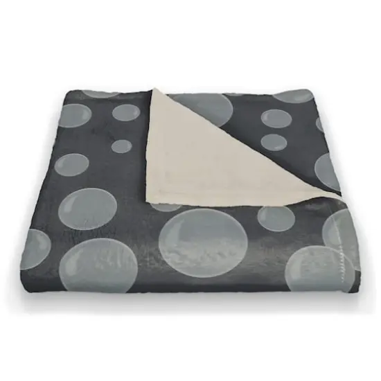 Bubbles All Over Coral Fleece Blanket Navy {3}