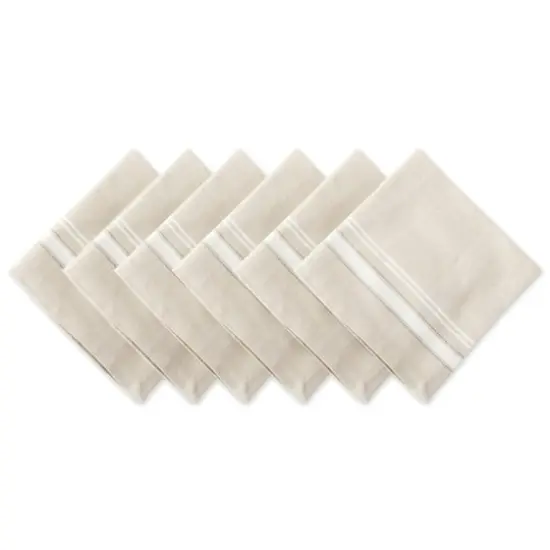 DII&reg; French Stripe Cloth Dinner Napkins, 6ct. White {1}