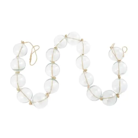 8ft. Extra Long Handmade Glass Beaded Garland with Tassels Clear {7}