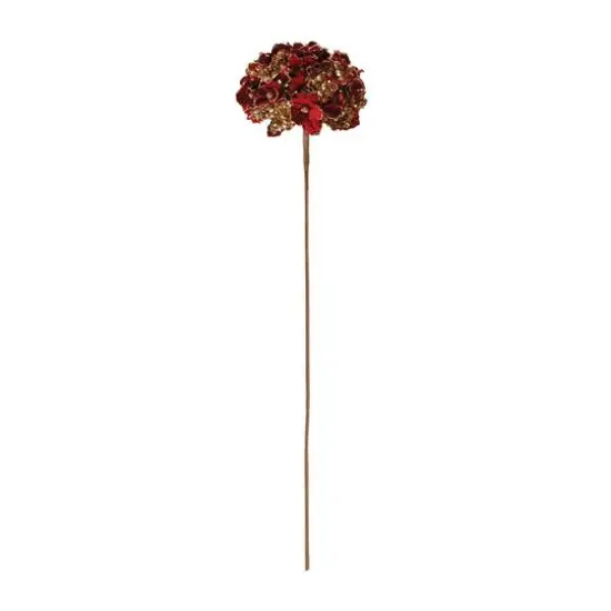 29.5" Beaded Velvet Hydrangea Flower Stems, 2ct. Burgundy {3}