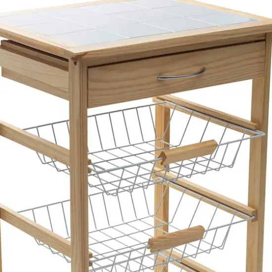 Organize It All 3-Tier Basket & Drawer Kitchen Cart {6}