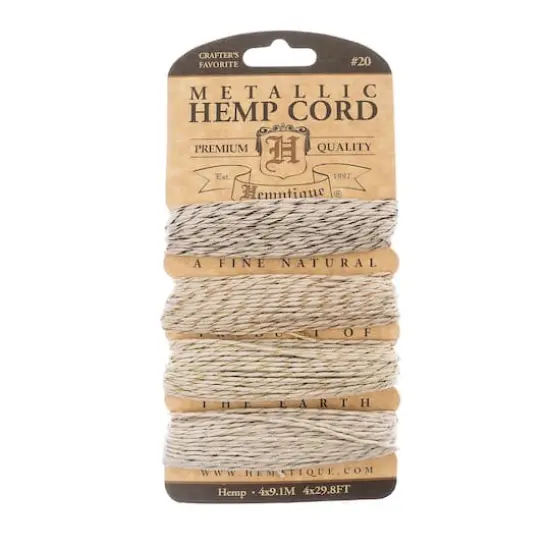 Hemptique&reg; Crafter's Favorite 20lb. Metallic Twist Natural Hemp Cord Mix {1}