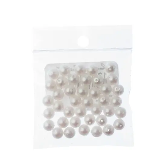 Preciosa Maxima 6mm Pearlescent Glass Nacre Pearls, 40ct.White {3}
