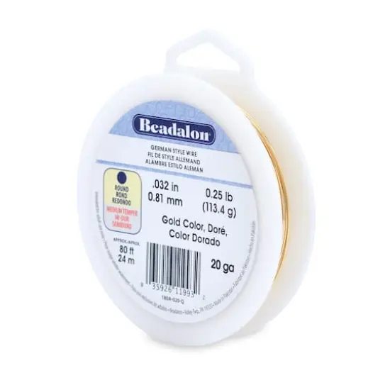 Beadalon&reg; 20 Gauge Gold Round German Style Wire {1}