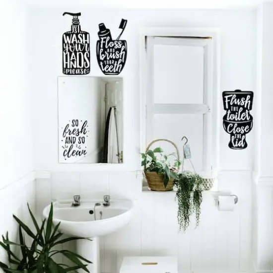 RoomMates Wash Your Hands Soap Quotes Peel & Stick Decals {4}