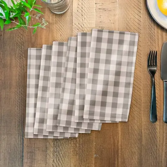 Plaid Cotton Twill Napkin Gray {4}