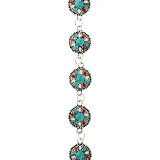 Turquoise Flower Enamel Metal Connectors, 15mm by Bead Landing&trade; {1}