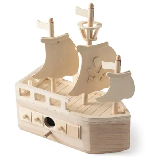 11" Pirate Ship Wooden Birdhouse by Make Market&reg; {1}