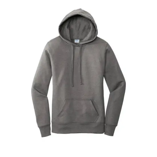 Port & Company&reg; Hooded Pullover Ladies Core Fleece Sweatshirt Graphite Heather {1}