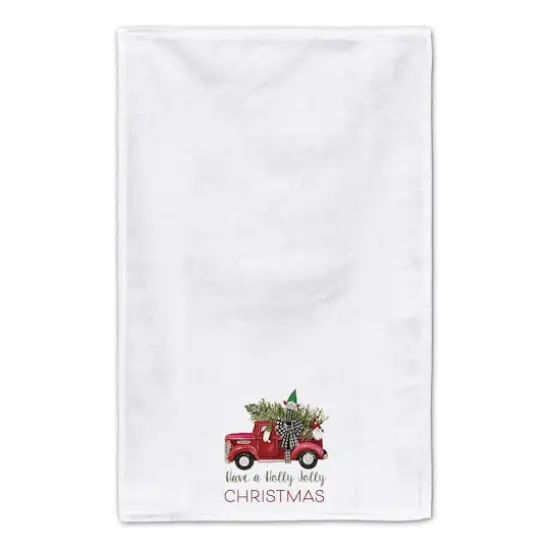 White Holly Jolly Christmas Tea Towel Set {5}