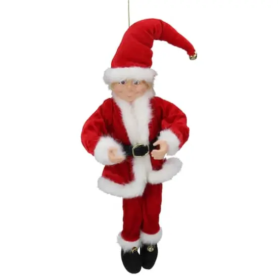 Red & White Bendable Elf in a Santa Suit Accent {1}