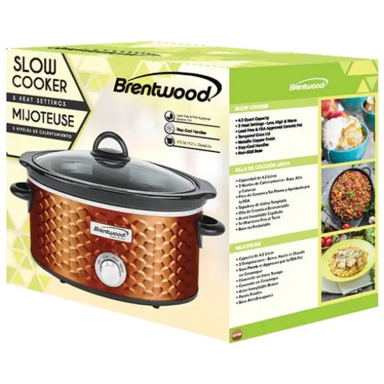 Brentwood Copper 4.5qt. Scallop-Pattern Slow Cooker {9}