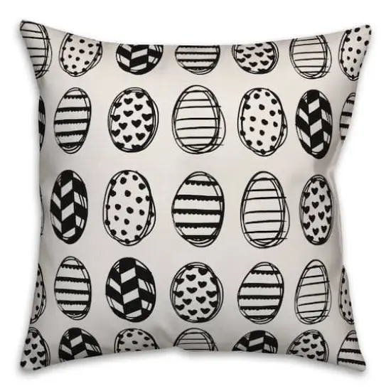 Black & White Egg Pattern Throw Pillow {1}