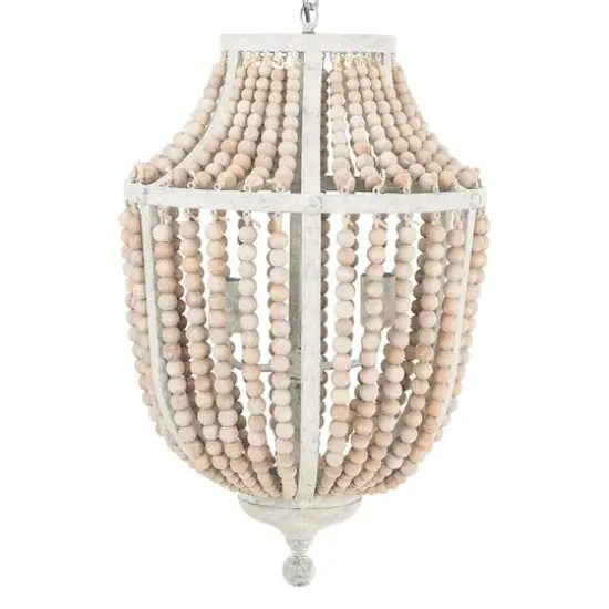 Hello Honey&reg; 27" Metal Chandelier With Wood Beads {3}