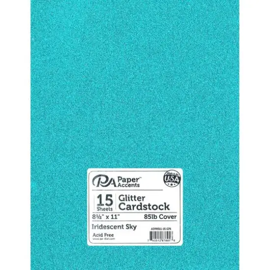 PA Paper&trade; Accents Glitter 8.5" x 11" Cardstock, 15 Sheets Iridescent Sky {1}