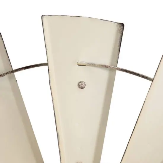 Glitzhome&reg; 28.5" Beige Metal Wind Spinner Wall D&eacute;cor {9}