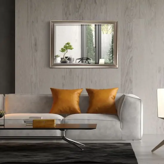 Head West Brushed Nickel Framed Wall Mirror - 40" x 28" {3}