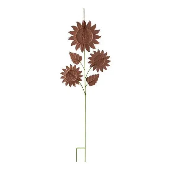 Glitzhome&reg; 48.25" Fall Metal Sunflowers Yard Stake {7}