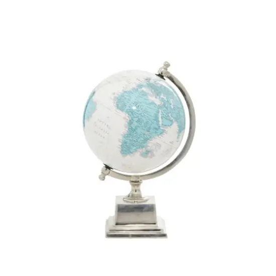 13" Turquoise & White Aluminum Globe {1}