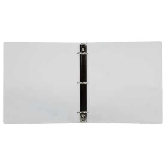 JAM Paper 1.5" Glass Twill Plastic 3-Ring Binder Clear {6}