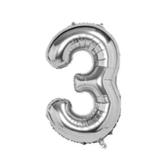 Wizardi 32" Silver Number Foil Balloon {1}