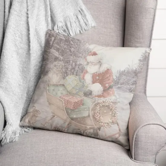 Snowy Sleigh 18" x 18" Indoor/Outdoor Pillow {3}