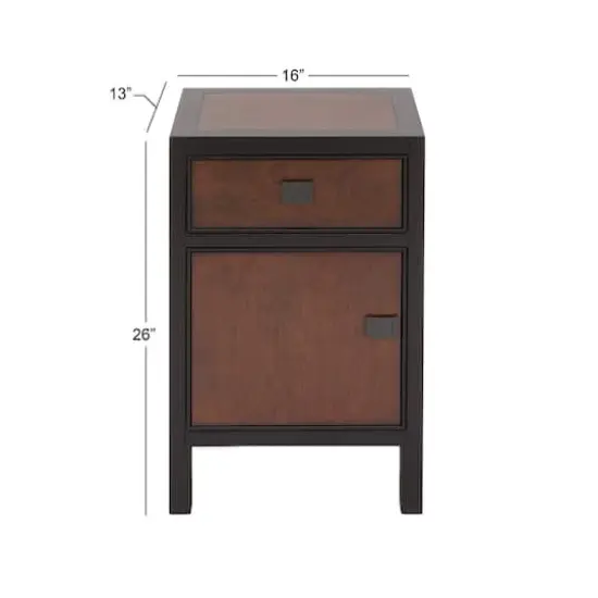 26" Dark Brown Wood Contemporary Cabinet {6}