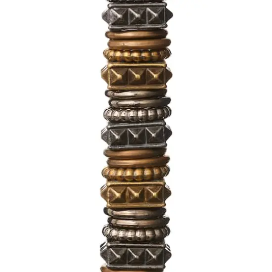 Metal-Plated Carved Acrylic Mixed Rondelle Beads by Bead Landing&trade; {1}