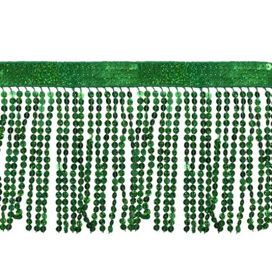 6" Sequin Fringe Trim by Celebrate It&reg; Green {1}