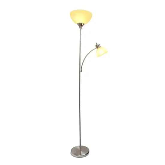 Simple Designs 71.5" Floor Lamp with Reading Light Brushed Nickel {3}