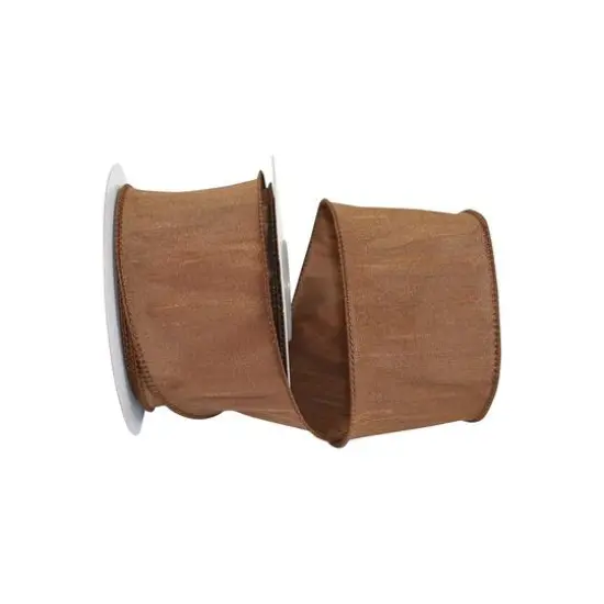 Reliant 2.5" x 10yd. Dupioni Supreme Wired Ribbon Brown {1}