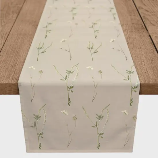 90" Floral Strands Poly Twill Table Runner {3}