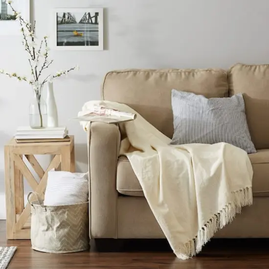 DII&reg; Soft Cream Chenille Throw {7}