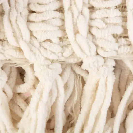Chenille Luxury Tassel Throw Cream" {5}