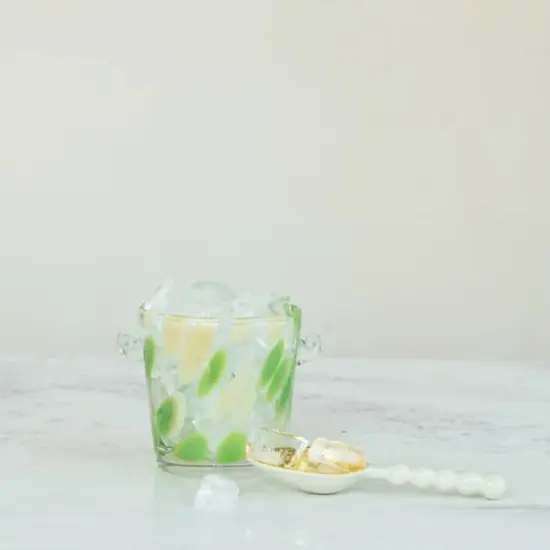 Hello Honey Enameled Aluminum Scoop with Ball Handle, Gold Finish, Mint Color {3}