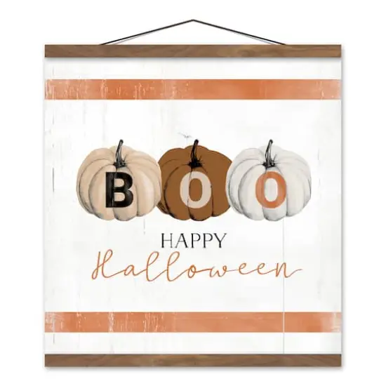 Halloween Pumpkins Teak Hanging Canvas {1}