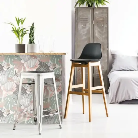 RoomMates Retro Tropical Leaves Peel & Stick Wallpaper Pink and Green {6}