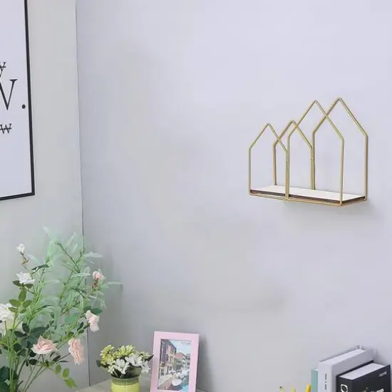 Houses Wall Hanging Bathroom Storage Gold {8}