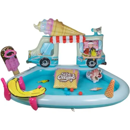 7ft. Ice Cream Truck Inflatable Swimming Spray Pool & Play Center {4}