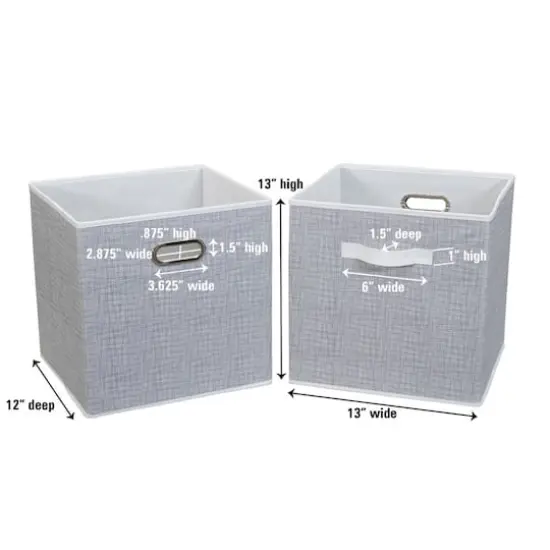 2 Pack Household Essentials 13" Fabric Storage Bins White Mix {4}
