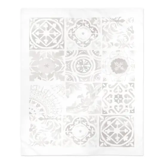 Gray Tile Pattern Sherpa Fleece Blanket {1}