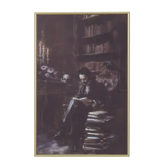 Edgar Allan Poe Reading Wall D&eacute;cor in Gold Frame by Ashland&reg; {1}