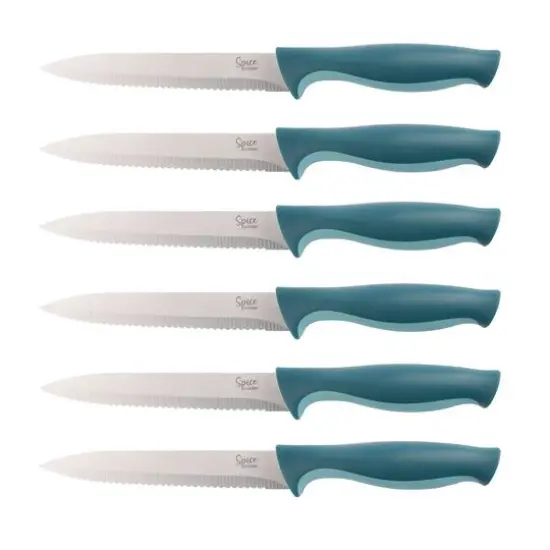 Spice by Tia Mowry Savory Saffron Teal 14 Piece Cutlery Set {6}