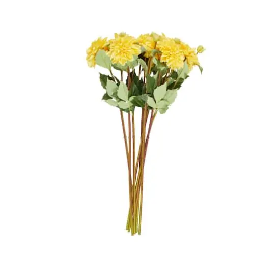 30" Yellow Dahlia Artificial Flower Stem, 8ct. {3}